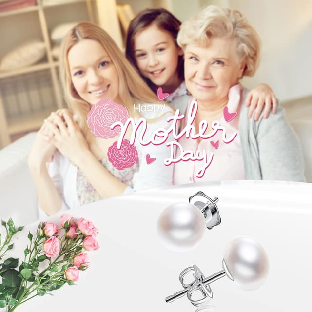 Detalle 2 de Perlenohrringe Silber 8 mm