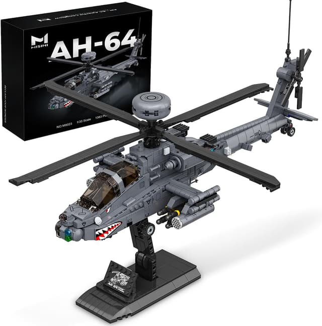 Detalle de MISINI M8023 AH-64 Apache Langbogen Blockset im Maßstab 1:35 (1.383 Teile)