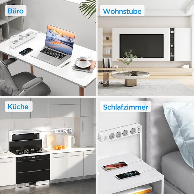 Thumbnail 6 de Steckdosenleiste 4 USB 4000W Mehrfachsteckdose