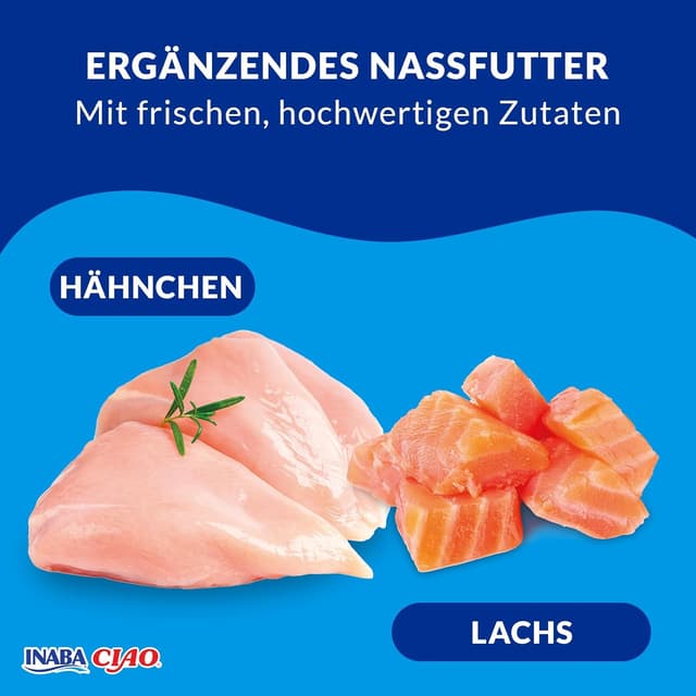 Detalle de INABA Ciao Broth Nassfutter für Katzen ohne Getreide und Zucker, 28% Hühnerfleisch (40 g, 12er Pack)