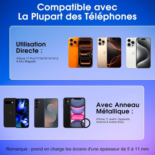 Detalle de IYOFINE M2026 Tesla Phone Mount (No-Glue) with MagSafe Magnetic Dash Holder