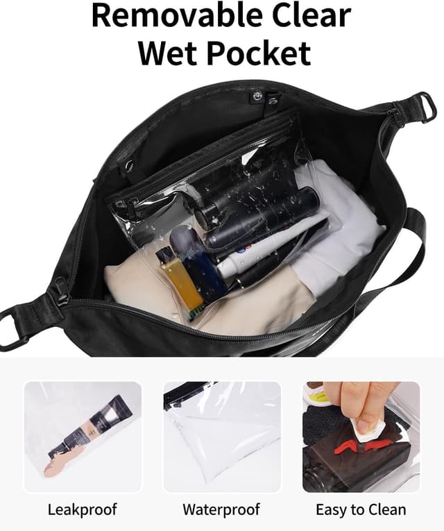 Detalle 2 de ECOHUB for Ryanair Cabin Bags 40x30x20cm expandable underseat bag with wet pocket (Black)