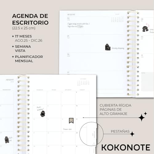 Detalle 2 de Kokonote Agenda 2026 Semana Vista 17 meses 📒