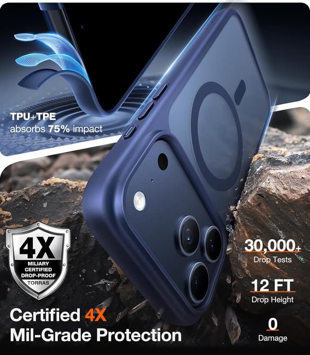 Detalle 2 de TORRAS iPhone 17 Pro Max MagSafe case — 1 military-grade drop protection