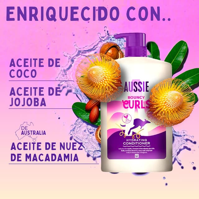 Detalle 2 de Aussie Bouncy Curls Acondicionador hidratante 1000 ml