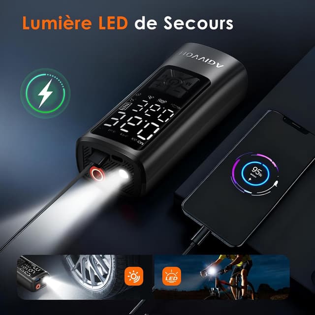 Thumbnail 5 de HOVVIDA Gonfleur 150 PSI pour voiture 📯