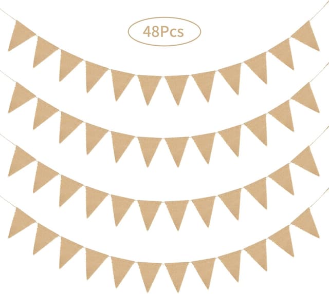 Detalle de JijAcraft Wimpelkette Jute Outdoor Wetterfest 15 m