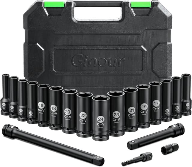 Imagen de Ginour 20PCs Impact Socket Set 8–24mm en OfertitasTOP