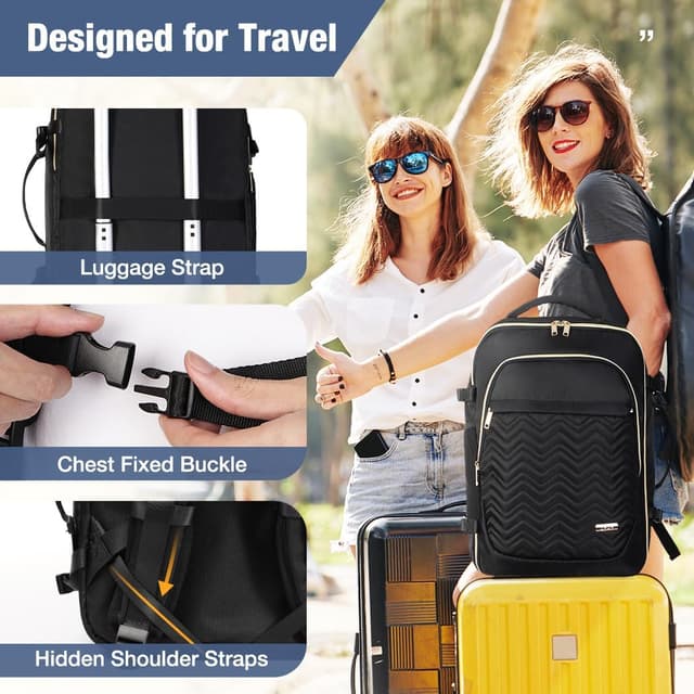 Detalle de Lekesky Travel Backpack Cabin Size – 17-inch laptop waterproof carry-on rucksack (30L)