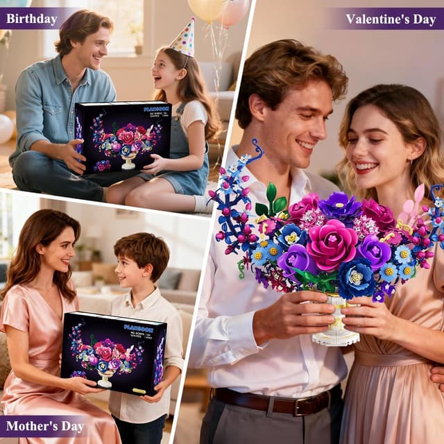 Thumbnail 5 de PLAXSOON Mond Blumen Bauspielzeugset