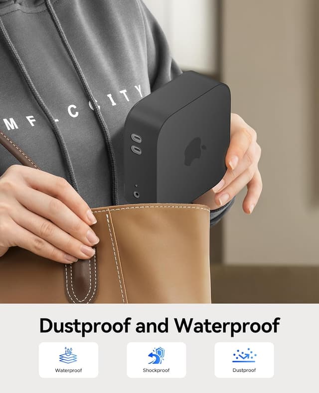 Detalle de ORICO MiniCase Hülle für Mac mini M4/M4 Pro 2024 (TP24-2) – kratz- und rutschfeste Schutzhülle in Schwarz