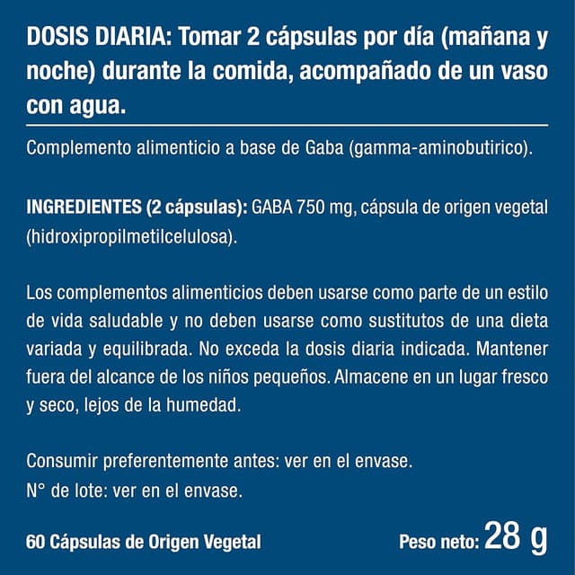 Thumbnail 7 de Gaba 750mg🌿 - Relajante Natural en Cápsulas Veganas (Francia)