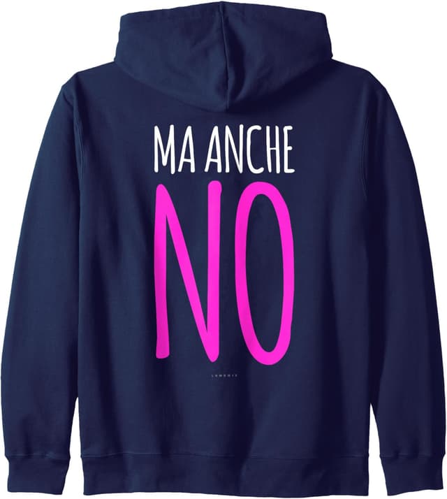 Detalle 1 de Felpa donna con zip e cappuccio LUMOMIX “Ma anche no”