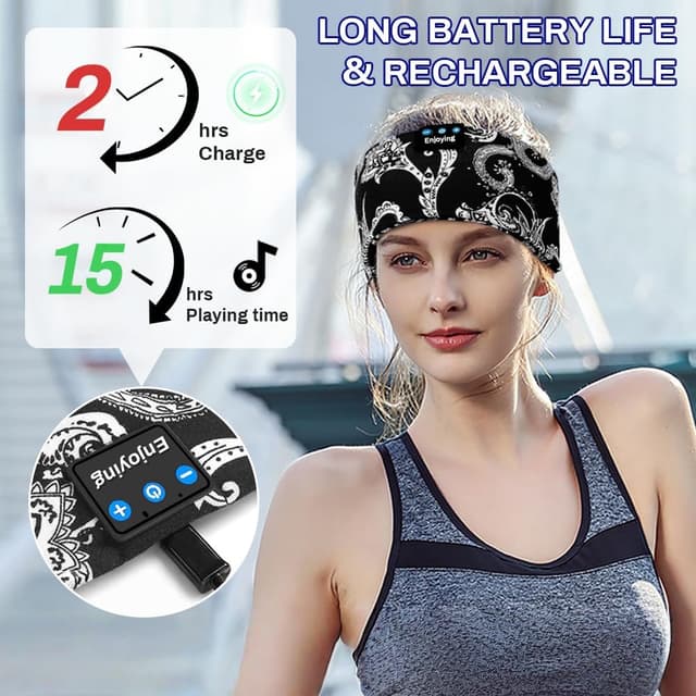 Thumbnail 3 de flintronic Schlafkopfhörer Bluetooth Stirnband