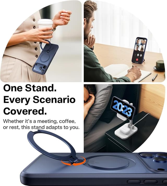 Detalle 2 de TORRAS Ostand Q3 Spin iPhone 17 Pro Max case, 12FT drop