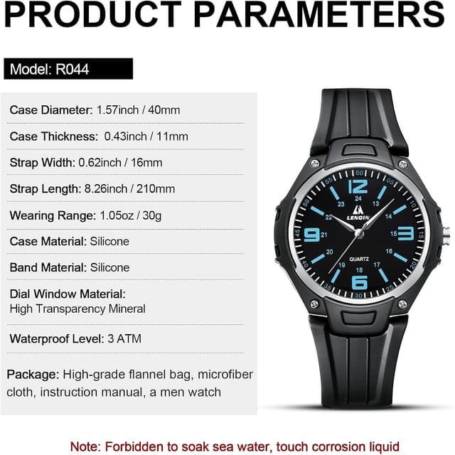 Detalle de LN LENQIN Herrenarmbanduhr aus Edelstahl, analoges Quarzwerk – 30M wasserdicht, 40-mm-Gehäuse