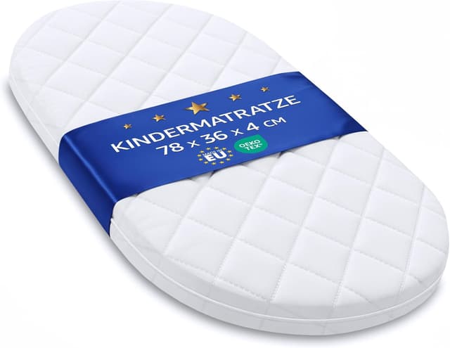 Detalle de Totsy Baby Stubenwagen Baby Matratzen / Kinderwagenmatratze 36 x 78 cm (Moseskorb, Beistellbett & Reisebett) mit abnehmbaren Bezug