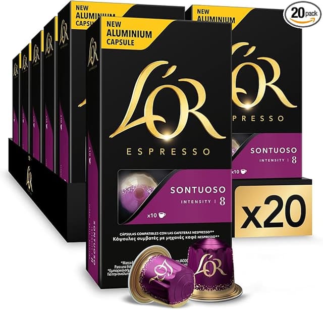 Detalle de L'OR Espresso Cápsulas Sontuoso ☕️ 200 Unidades Para Nespresso