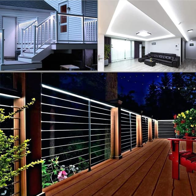 Thumbnail 6 de 50ft 360 LED Rope Lights Outdoor (White) — Connectable, Flexible, Waterproof Tube Lighting with 8 Modes