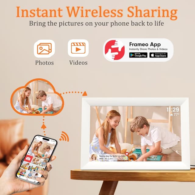 Detalle 2 de Hesmor 10.1 Inch Frameo WiFi Digital Photo Frame