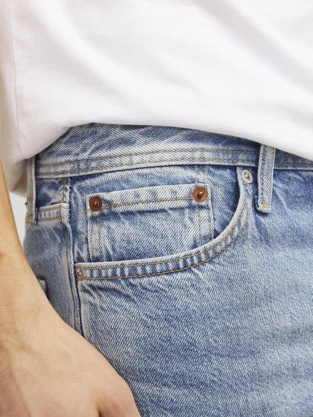 Detalle de Jack & Jones Herren Relaxed Fit Jeans JJICHRIS JJORIGINAL SBD 920 NOOS in Blue Denim (Knöchellänge)