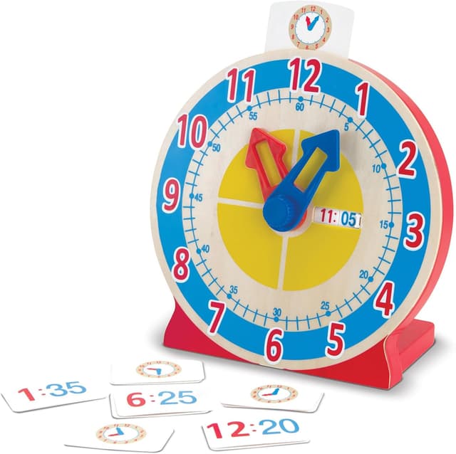Detalle de Melissa & Doug Reloj madera Montessori 4 años
