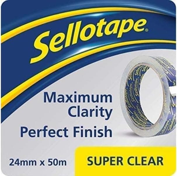 Detalle de Sellotape 1569087 - Cinta adhesiva transparente, 24 mm x 50 m