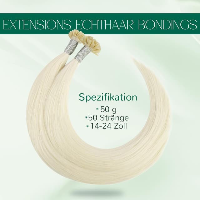 Detalle 1 de Easyouth Bondings Echthaar Blond 50cm