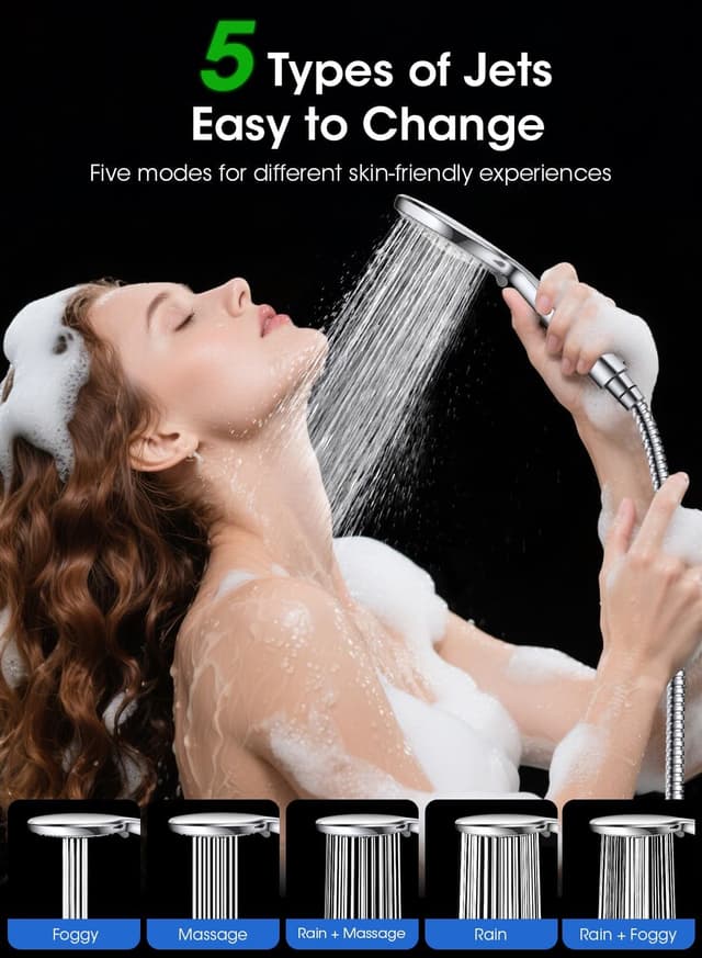 Thumbnail 5 de FASDUNT Alcachofa de ducha 120 mm 9,5 l/min