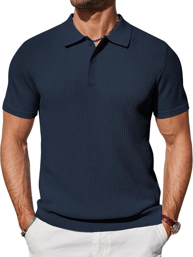 Thumbnail 6 de Polo tricoté homme Coofandy Ztj008973 Classique, viscose respirante