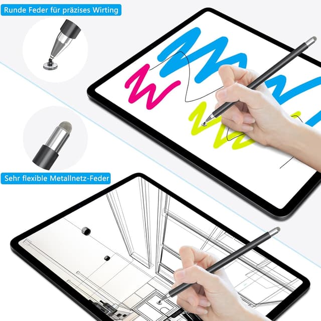 Detalle de SENKUTA 2‑in‑1 Tablet Stift für alle Tablets (Touchscreen) – Schwarz