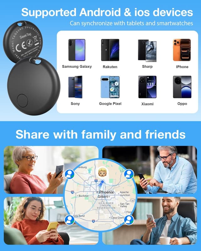 Detalle 2 de Air Tags 4 Pack for Android, 2 Year Battery