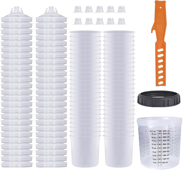 Detalle de Einweg Farbmischbecher 20 Unzen 600ml Set für Spritzpistolen