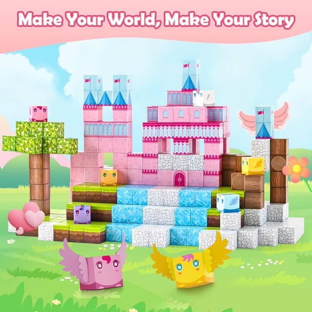 Detalle 2 de 100pcs Magnetic Castle Building Set for Kids 🧩