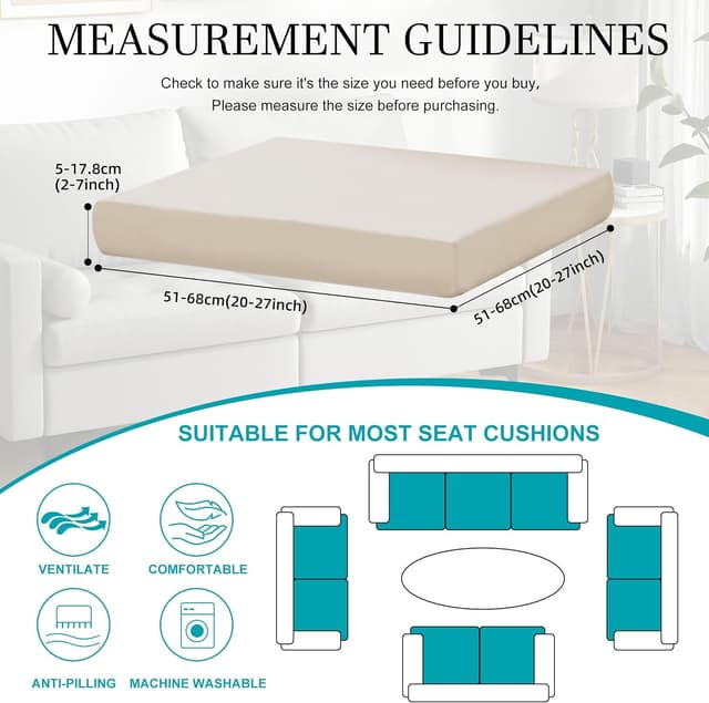 Detalle 2 de BIETYONE 12-Piece Stretch Patio Cushion Covers