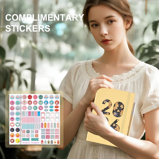 Detalle de 2026 A5 Day-per-Page Diary (Jan–Dec 2026) with Pen Loop, Monthly Tabs and Inner Pocket