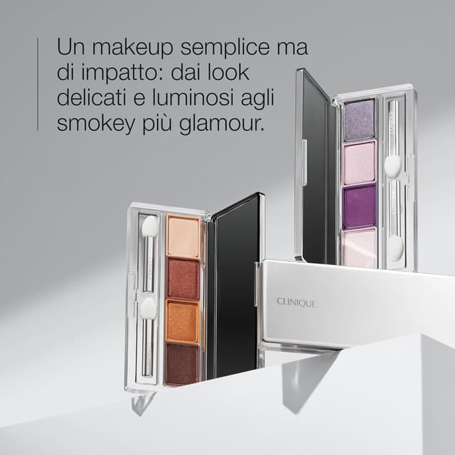 Detalle de Clinique All About Shadow Eye Shadow Quad: ombretto in quattro tonalità, lunga tenuta e anti-sbavature