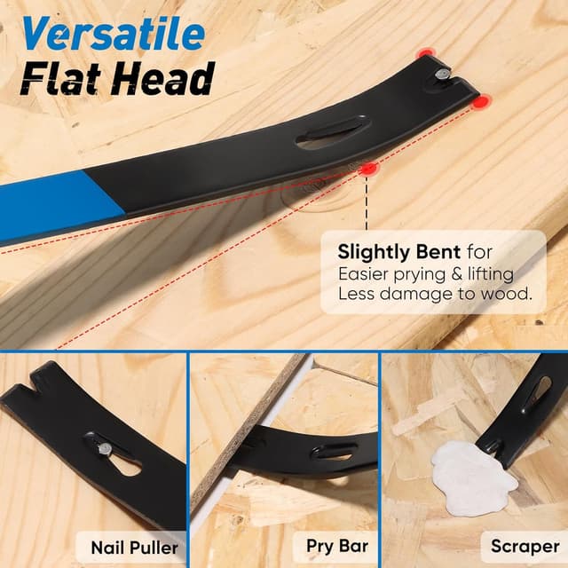 Detalle de SHALL Set 4 pezzi leve piede di porco/estrattore unghie fino a 12'' (8'' tranciator) in acciaio