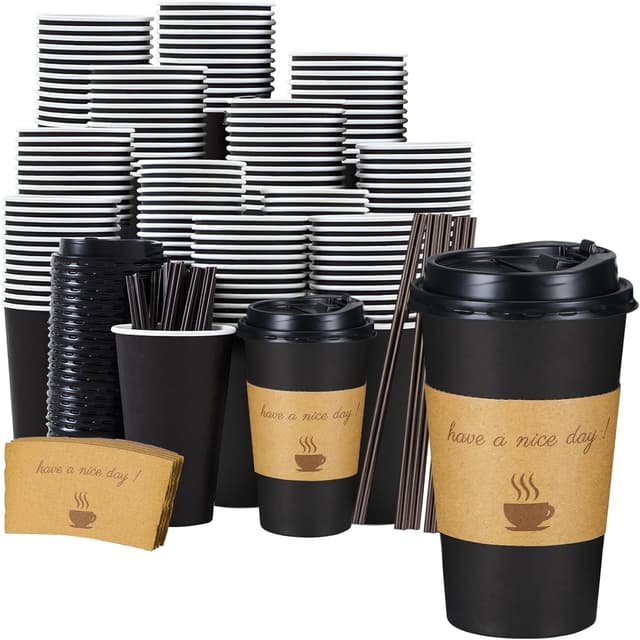 Detalle de Lamosi 16 oz Coffee Cups 50 Pack