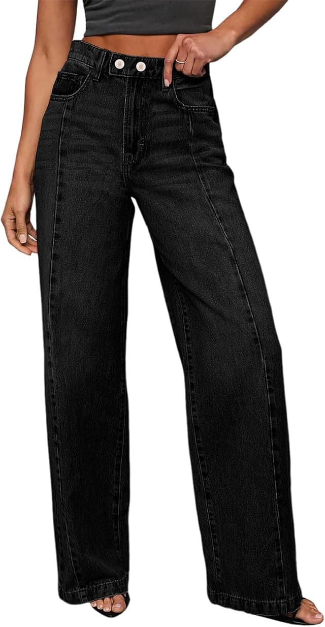 Detalle de Sidefeel Women's Wide Leg Jeans high waisted