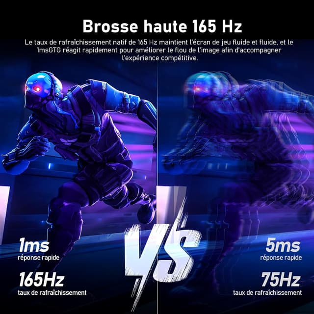 Detalle 2 de Gawfolk Écran PC 32 pouces incurvé 2K WQHD 165 Hz (HDMI/DisplayPort) 100×100 VESA