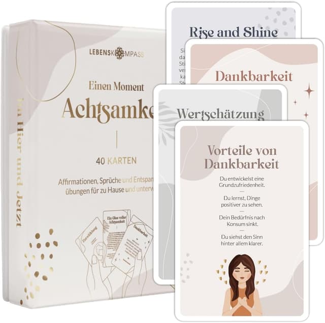 Detalle 2 de LEBENSKOMPASS 40 Achtsamkeitskarten 🃏