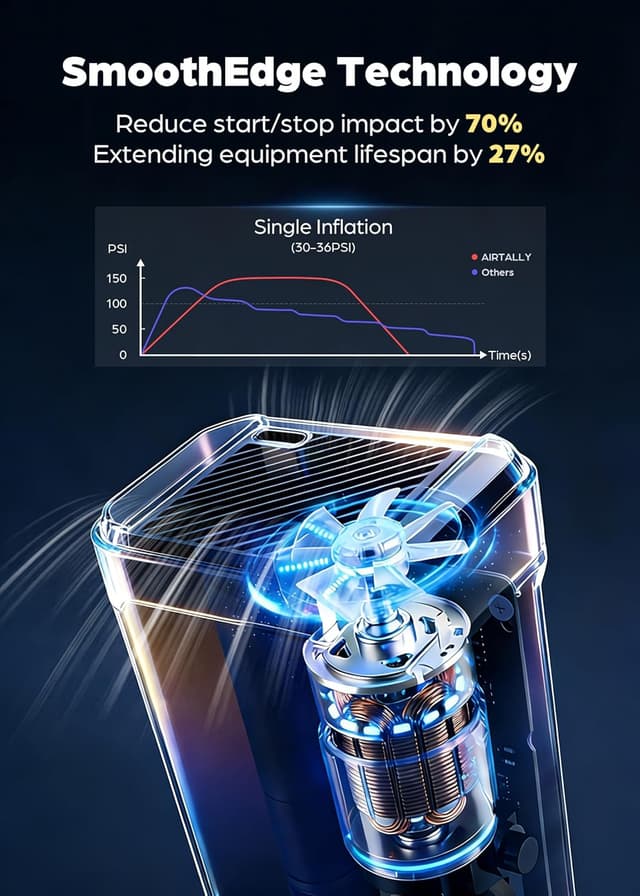 Detalle de Portable Tire Inflator 150 PSI with LED