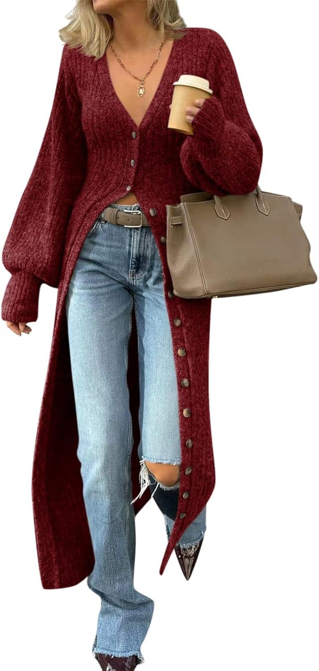 Thumbnail 6 de Saodimallsu Long Chunky Knit Cardigan Dress