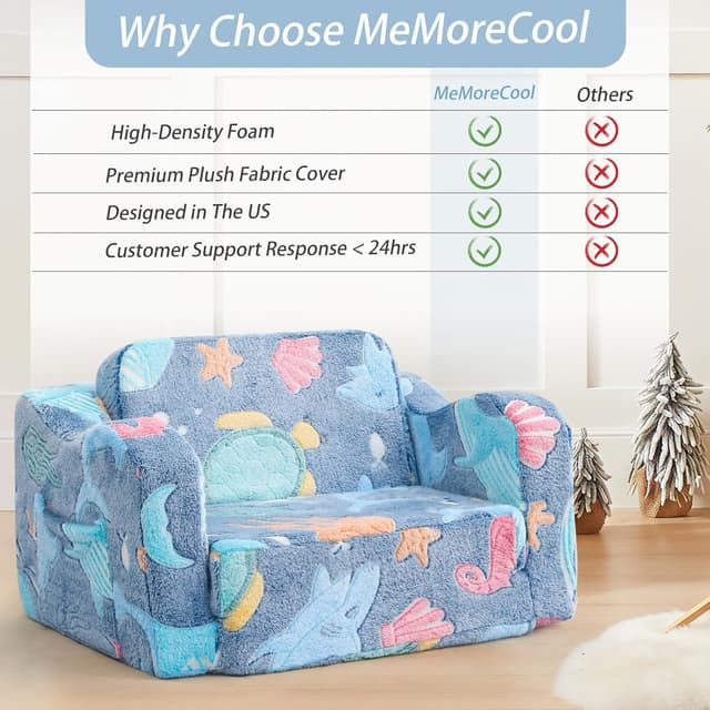 Thumbnail 6 de MeMoreCool Kids Fold Out Sofa Bed