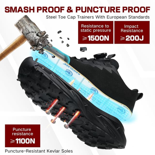 Thumbnail 4 de BAGHUY Steel Toe Cap Trainers 200J protection