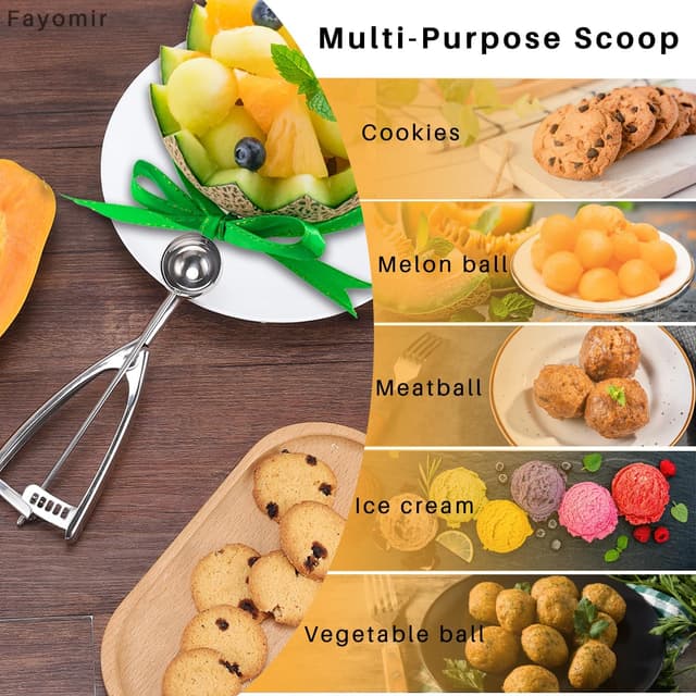 Thumbnail 5 de Fayomir Cookie Scoop Set 3 Sizes 🍽