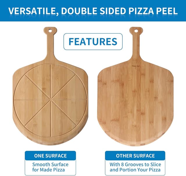 Detalle de Fiery Chef 12” Bamboo Pizza Peel 17.3"