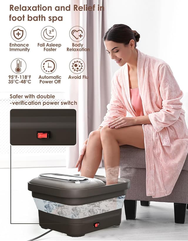 Detalle 2 de OOAMBB Collapsible Foot Spa 95–118°F 🛀
