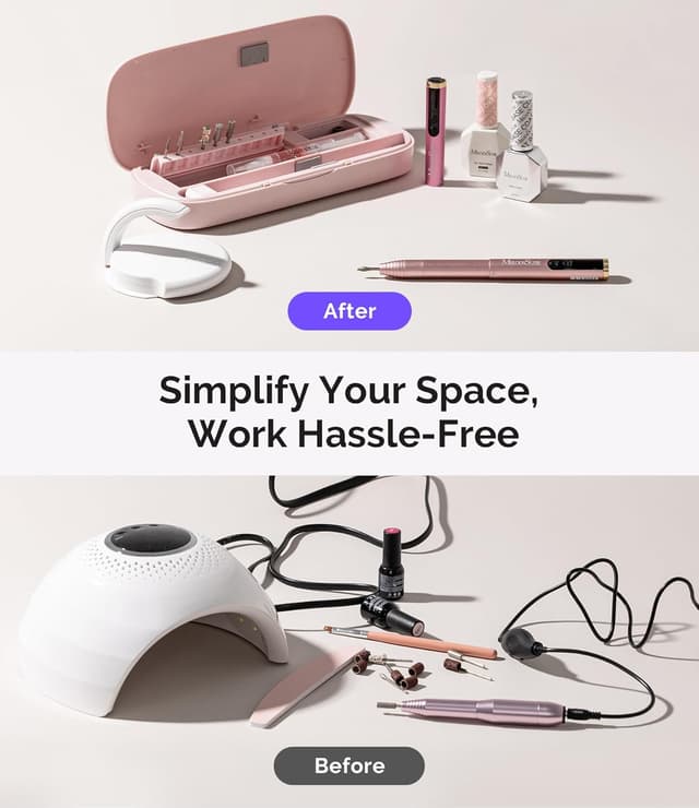 Detalle 2 de MelodySusie kabelloser Nagelfräser PC100GR mit LED-Display (bis 20.000 U/min) – Maniküre & Pediküre Set in Roségold